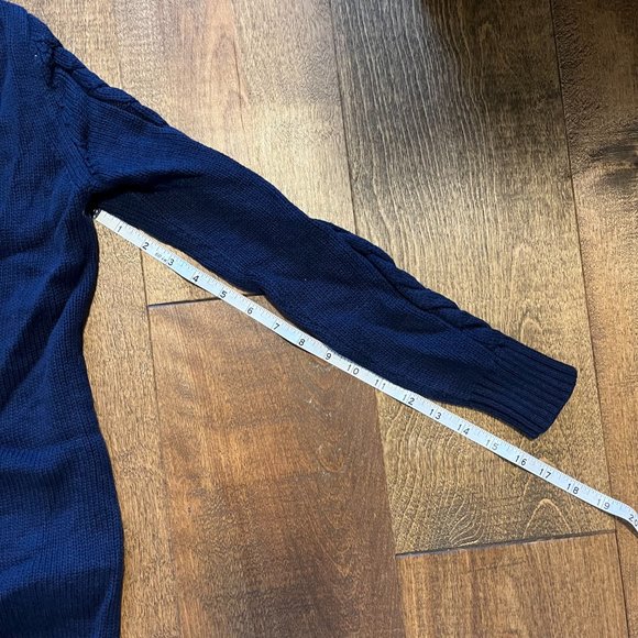 Banana Republic Dark Blue Cotton Cashmere Sweater Cardigan w/ Braided Details - Picture 8 of 11